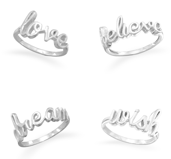 Script love ring • Sterling silver love ring • Love word ring • Girlfr –  WatchMeWorld